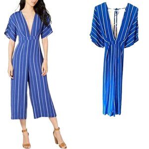 NWT Sage The Label Women’s Striped Jumpsuit – Blue, Size XL